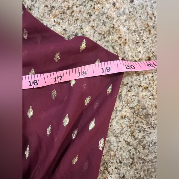 CoMMENSE Foil Spot Print Cami Dress with Matching Cape Burgundy NWT XL Sold Out - Picture 6 of 8